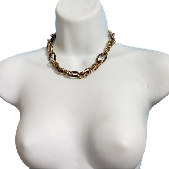 BILL BLASS Mixed Metals Chain Links Necklace - Picture 1 of 8